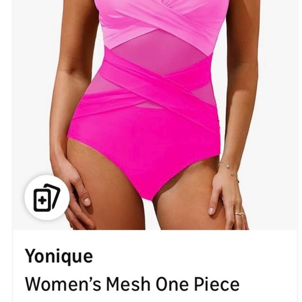 Younique Women's Vibrant Pink Mesh One Piece